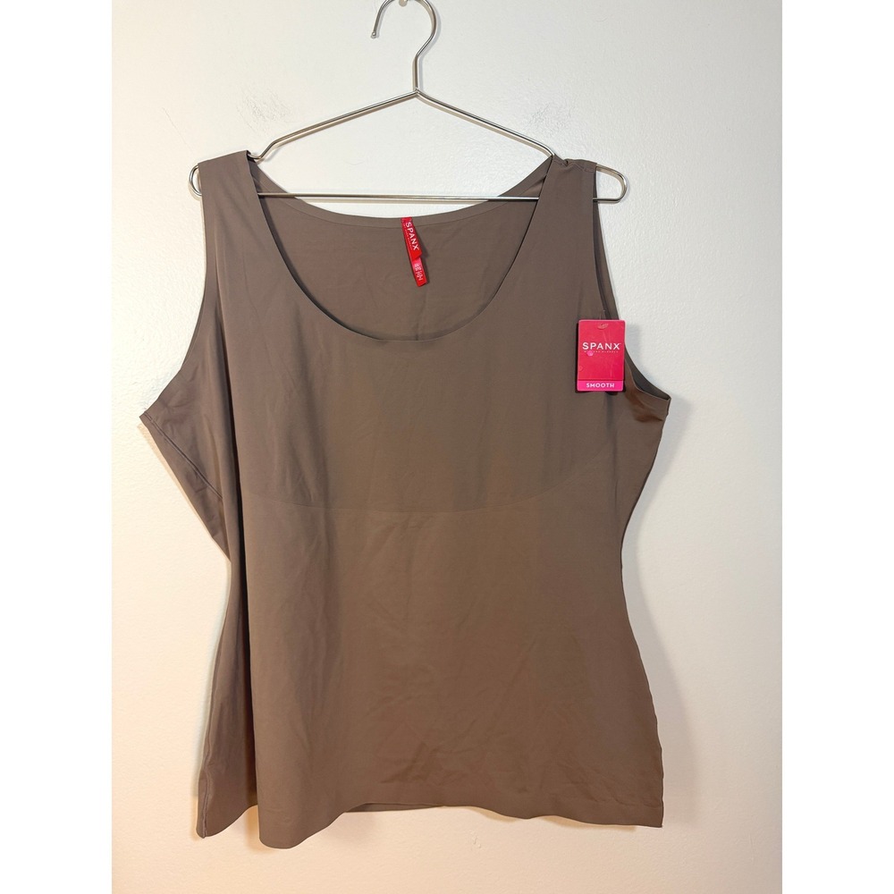 Spanx Thinstincts Tank Top Womens 3X Brown Sculpting‎ Seamless Shaper A288810